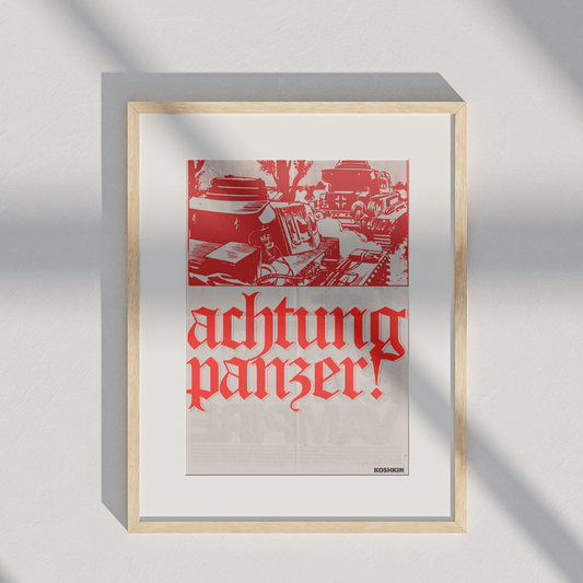 Póster con marco Achtung panzer!